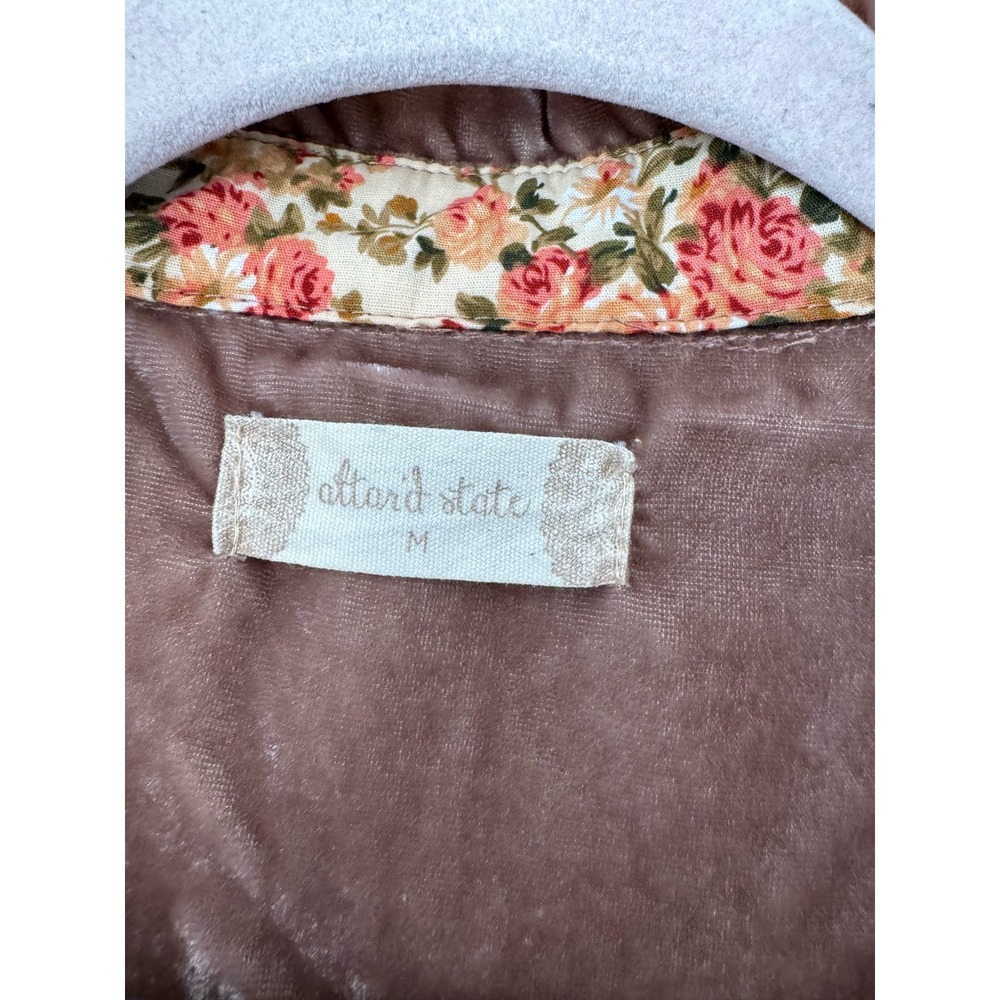 Altered State Velvet Button Down Mauve Size M - image 2